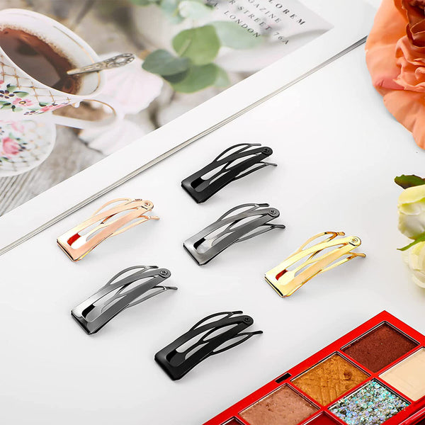 10PCS Metal Snap Barrettes Double-grip Hair Side Clips Hair Women Styling Tools