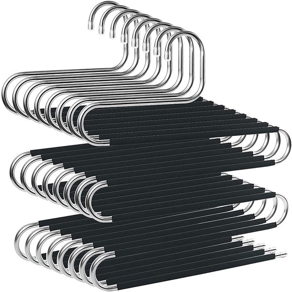 2/4pcs 5 Layer Clothes Hanger Pants Ties Space Saving Organizer Scarf Coat Rack