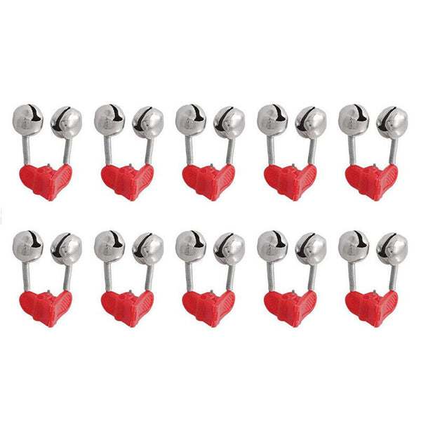 Up To 100PCS Best Bite Clip Fishing Alarm Bells Plastic Ring Double Rod Hot Red