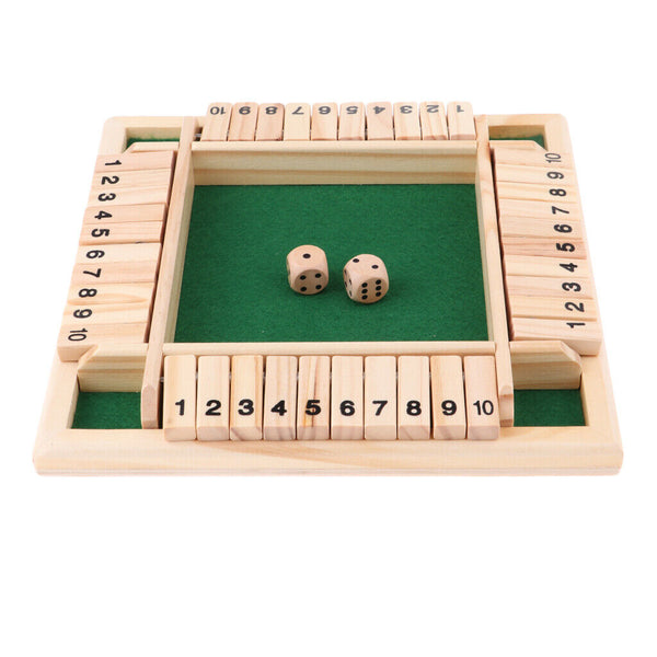 New Shut the Box Game Wooden Board Number Drinking Dice Toy Family Traditional