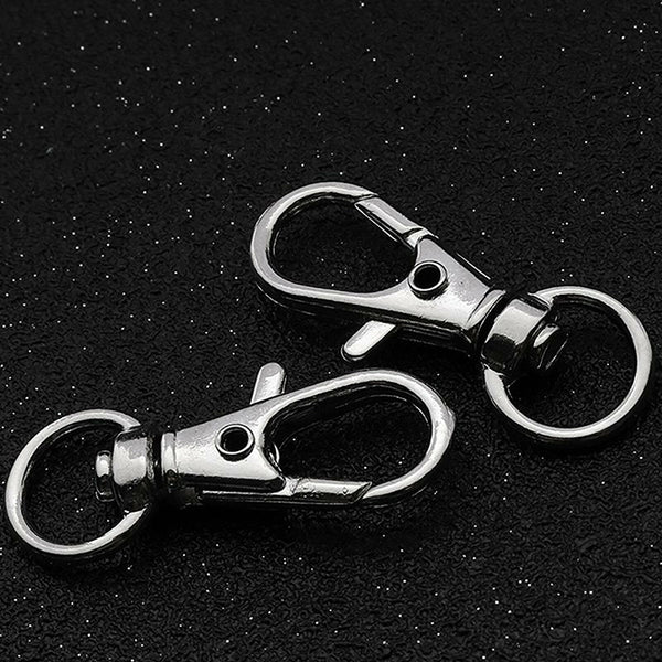 20Sets Swivel Lobster Clasp Clips Hook Alloy Key Ring Split Keychain Durable DIY