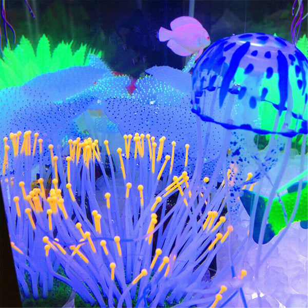 3X Fish Tank Fluorescent Glowing Beauty Artificial Simulated Jellyfish Ornament