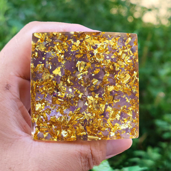 Amethyst Crystal Sphere Orgonite Pyramid & Obsidians Chakra Energy Orgone Stone