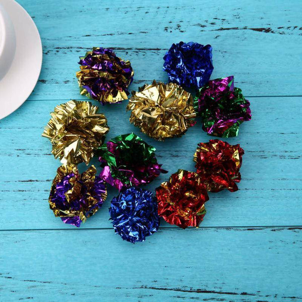 Cat Crinkle Balls Kitty Fun Toy Interesting Crinkly Sounds Soft New AU