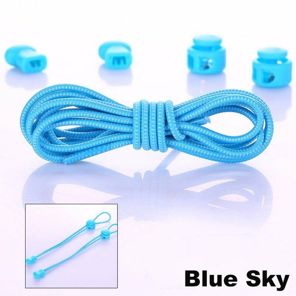 2-Pairs No Tie Shoelaces Elastic Lock Shoe Laces For Adults Kids Sports Sneaker