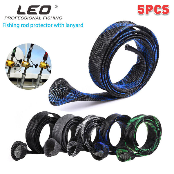 5pc Mesh Protector Sleeve Sleeve Rod Fishing Rod Sock Pole Glove Tools 170cm Hot