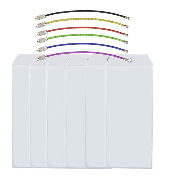 5X Cruise Ship Luggage Tag Holder Zip Seal Pouch Keyring Steel Wire Cable Loops