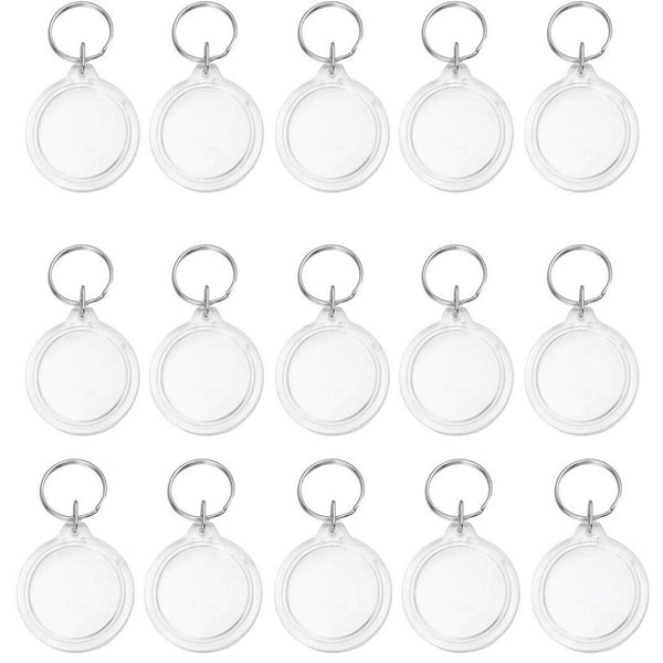 10 Sets Acrylic Photo Frame Keychain With Tassels Picture Frame Blanks DIY Rings