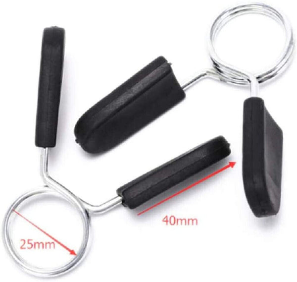 2X 25mm Barbell Dumbbell Lock Clamps Spring Collar Gym Weight Bar Lift Clips AU