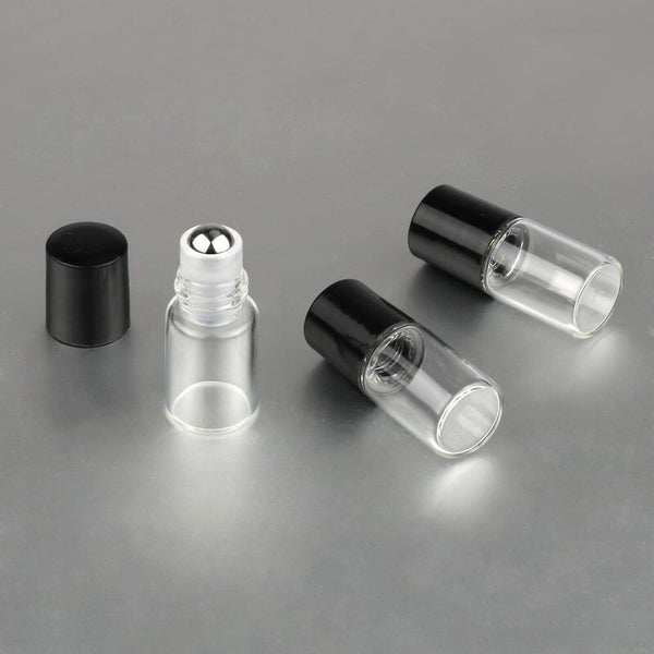 20X 5ml Roller Rollerball Perfume Essential Oil Roll On Ball Clear Glass Bottles