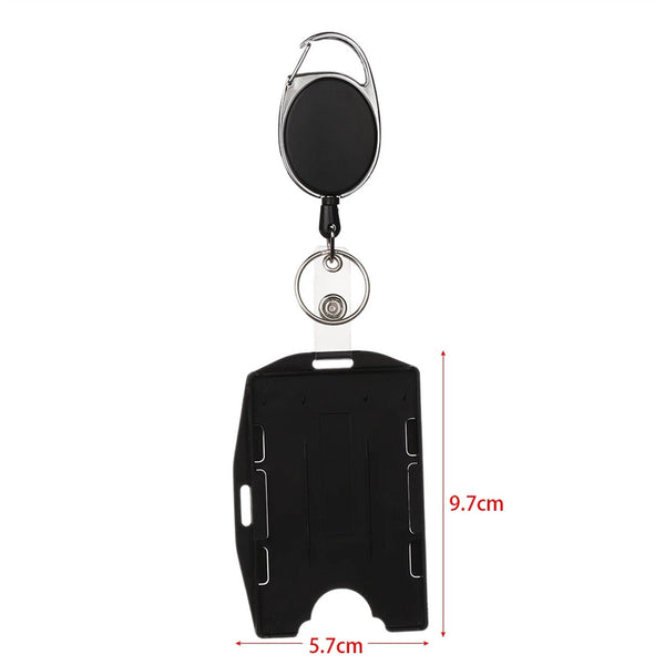 2 Set Black Open Face Double Sided Rigid Plastic ID Access Card Badge Holder AU