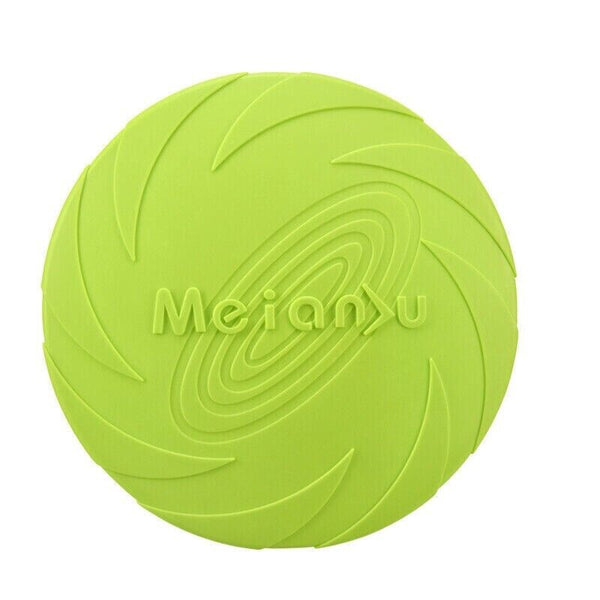 Dog Frisbee Rubber Pet Puppy Safe Exercise Fetch Outdoor Training Toy AU STOCK