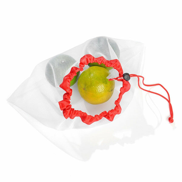 15x Reusable Produce Bags Black Rope Mesh Vegetable Fruit Toys Storage Pouch NEW