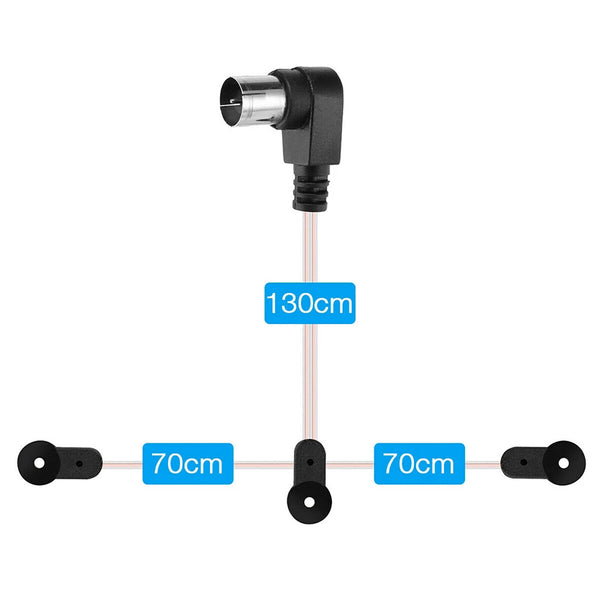 2M F Type FM Antenna 75 Ohm Male Plug For Home Radio Stereo Signal Receiver Use