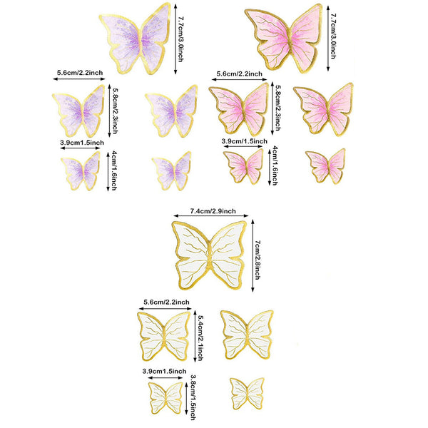 30pcs Butterfly Paper Topper Cake Happy Birthday Theme Festival Decoration DIY A