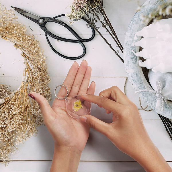 10PCS Keyring Clear Acrylic Photo Key Chain Picture Frame Blanks DIY Rings Gift