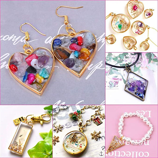 30-300X/set Open Bezel Pendants Charm Resin Molds for Jewelry Findings DIY Frame