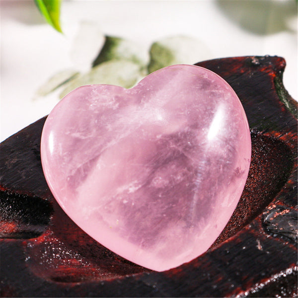 10X Heart Shaped Natural Rose Quartz Crystal Palm Healing Love Gemstone Pink AU