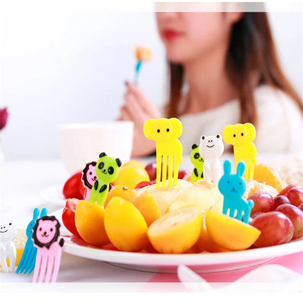 Mini Kids Animal Food Fruit Picks Forks Lunch Box Accessory Decor Tool