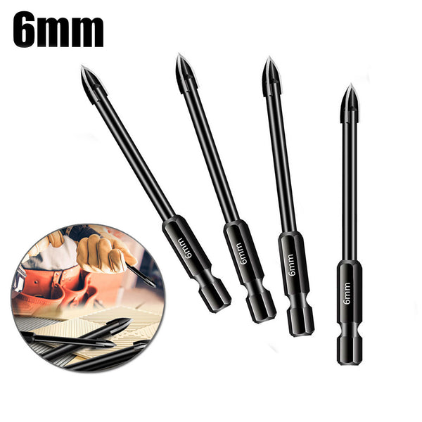 100X 6mmMarble Ceramic Glass Brick Tile Porcelain Drill Bit Hex Shank Spear Head