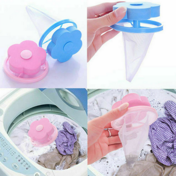 4X Washing Machine Filter Bag Floating Lint Hair Catcher Mesh Pouch Laundry Tool