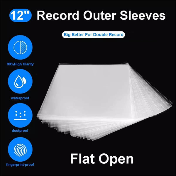 100PCS LP Outer LP Inner Plastic Record Cover Sleeve For Vinyl 12'' Album Sleeve