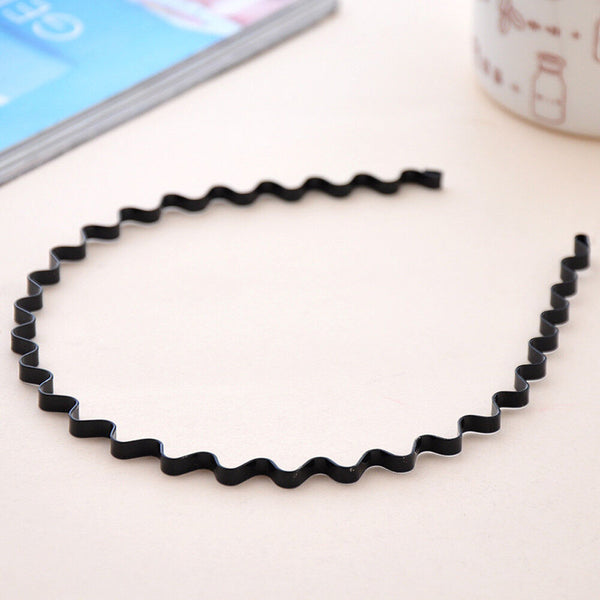 10pcs Fashion Men Women Girls Sports Metal Wave HOOP Headband Hair Band Unisex