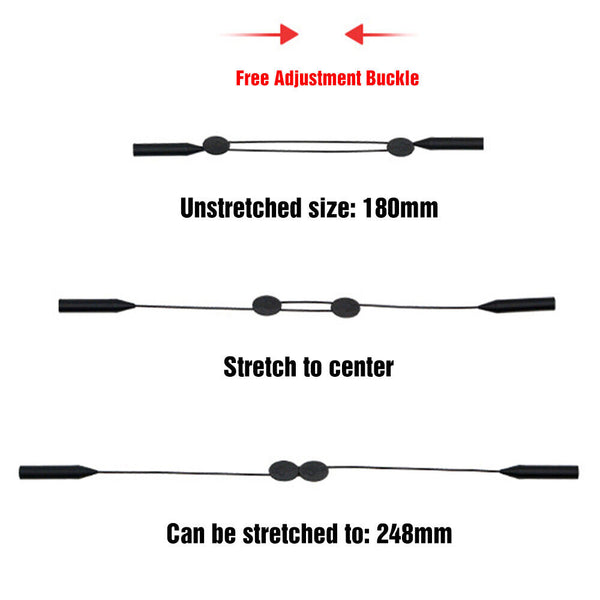 2x Adjustable Silicone Cord Sunglasses Reading Glasses Spectacles Eyeglass Strap