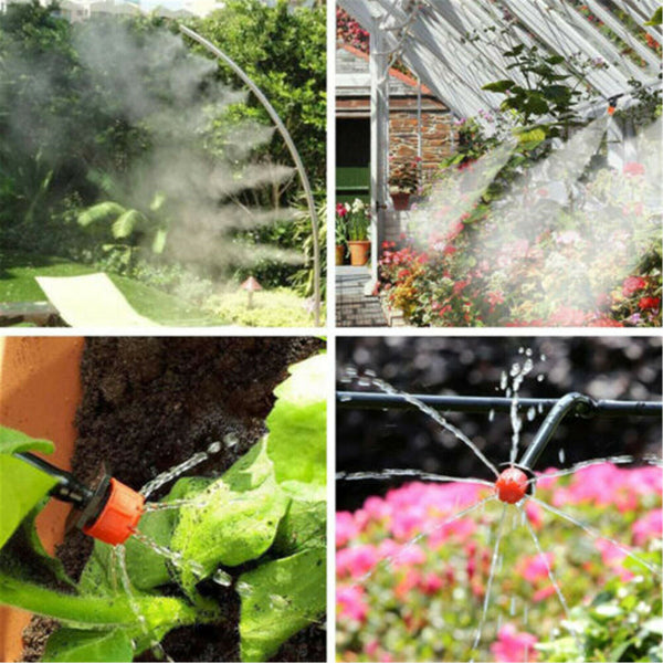 100x Adjustable Irrigation Micro Flow Dripper Drip Head Garden Hose Sprinklers