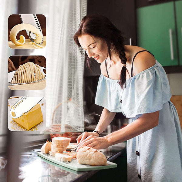 Stainless Steel Butter Knife Cold Hard Butter Serrated Edge Spreader Cheese Jam
