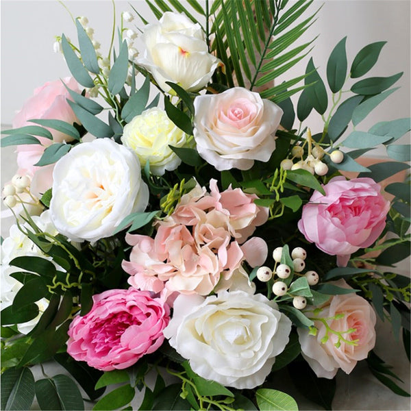 4PCS Set Artificial Flower Runner Arrangement Panel Wall Rose DIY Wedding Party