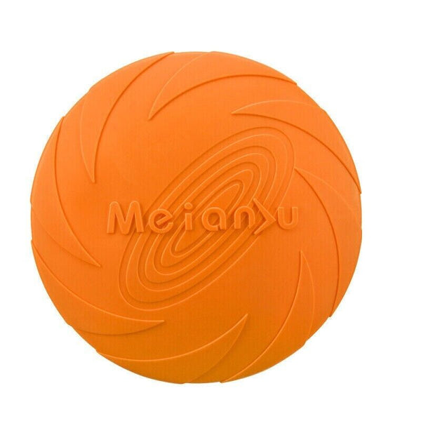 Dog Frisbee Rubber Pet Puppy Safe Exercise Fetch Outdoor Training Toy AU STOCK