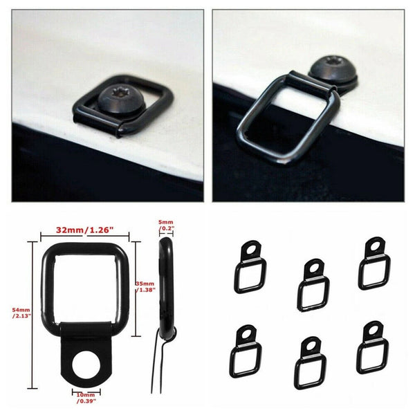 6X Black Heavy Duty Fixing Point Anchor Eye Tie Down Lashing Loop D-Ring Hook AU