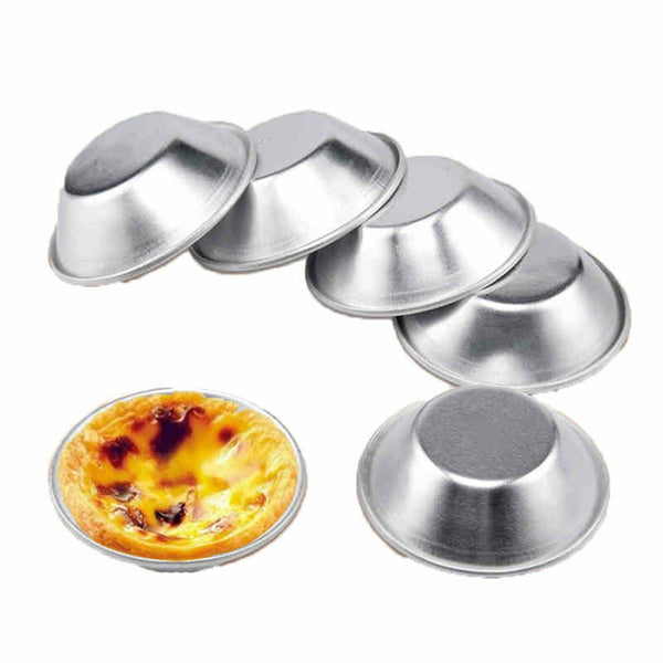 10Pcs Egg Tart Mold Aluminum Hot Baking Tools Cupcake Cake Cookie Pudding Mould