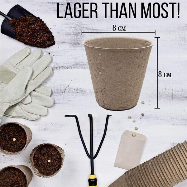 Biodegradable Paper Seedling Pots Seed Starter Garden Nursery Round Herb Planter