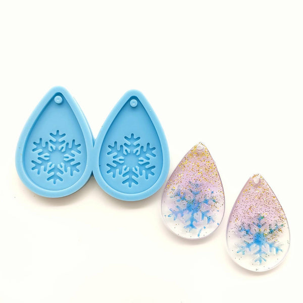 3pcs Christmas Deer Snowflake Epoxy Resin Silicone Mould Earrings Pendant Molds
