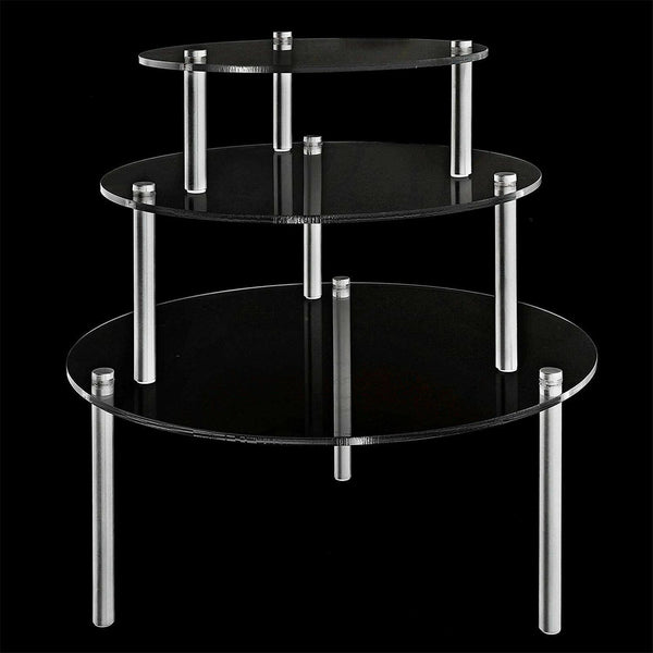 3Tier Round Cupcake Cake Stand Acrylic Display Holder Dessert Rack Party Wedding