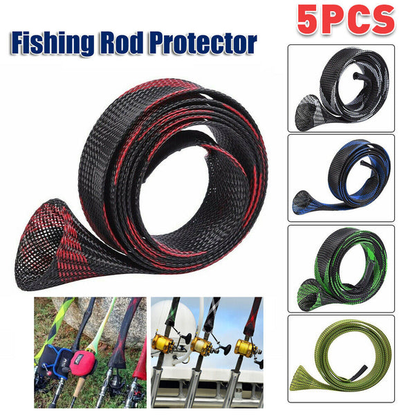 5pc Mesh Protector Sleeve Sleeve Rod Fishing Rod Sock Pole Glove Tools 170cm Hot