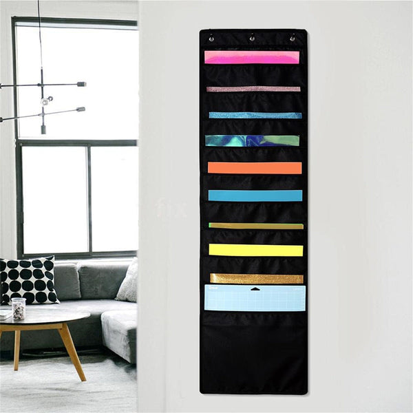 20 Pocket Folder Hanging Wall Mounted File Document Holder Organizer Storage Bag