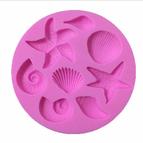 Sea Shell Starfish Silicone Fondant Cake Sugarcraft Mould Chocolate Baking Mold