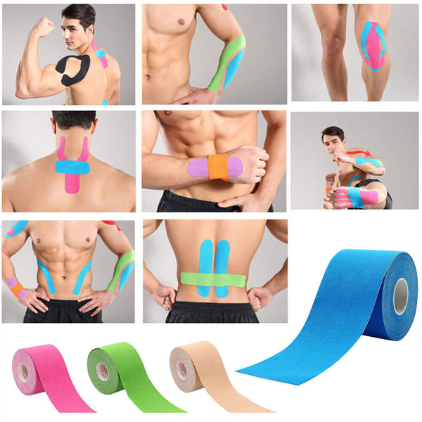 6x Athletic Elastic Physio Sports Kinesiology Rock Tape Muscle Bandage 5cmx5m AU - Lets Party