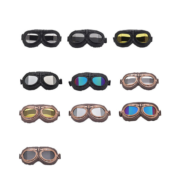 Vintage Pilot Motorcycle Racing Goggles Aviator Retro ATV UTV Dirt Bike Eyewear