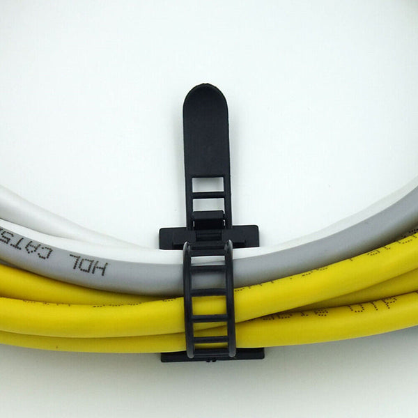 20/40/60X Adjustable Cable Clips Straps Adhesive Cord Management Wire Organizer