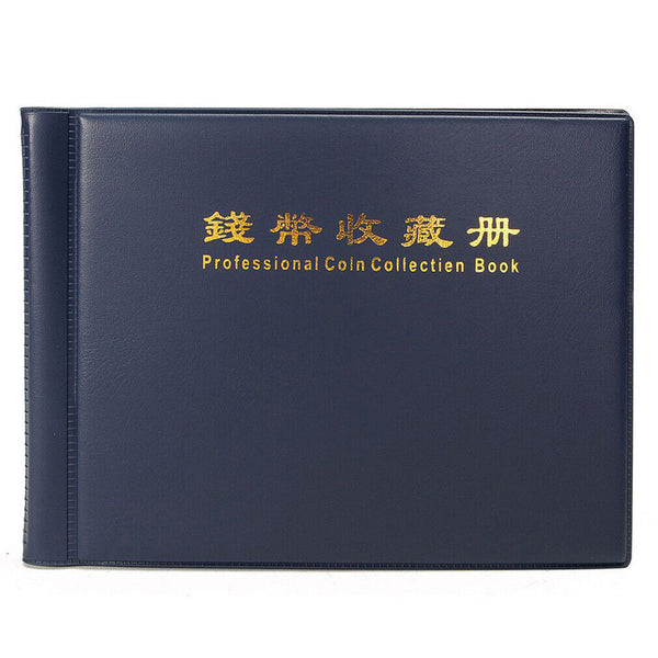 240 Coin Holder Collection Storage Album Book Collecting Money Penny Pocket Blue