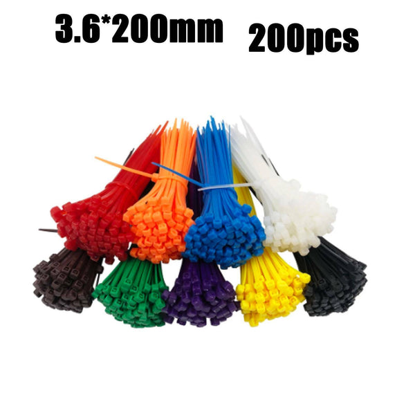 100pcs Colourful Cable Ties Zip Nylon UV Stabilised Bulk Cable Tie For Trade Use