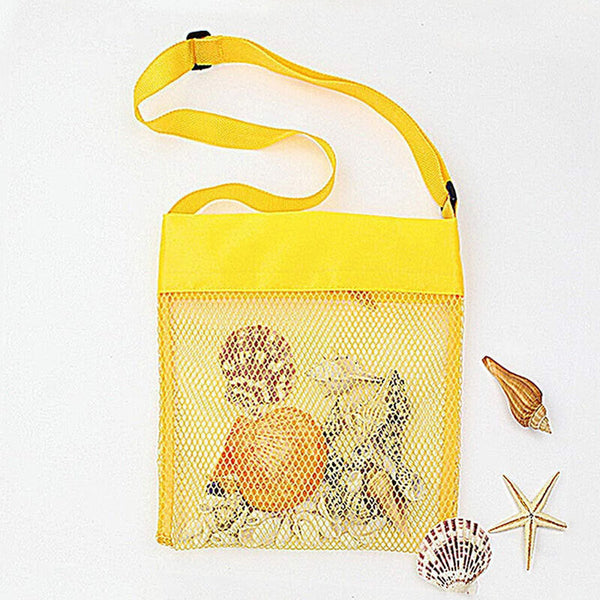 5PCS Mixcolor Sand Portable Away Pouch Beach Bag Mesh Toy Shell Collecting Bags