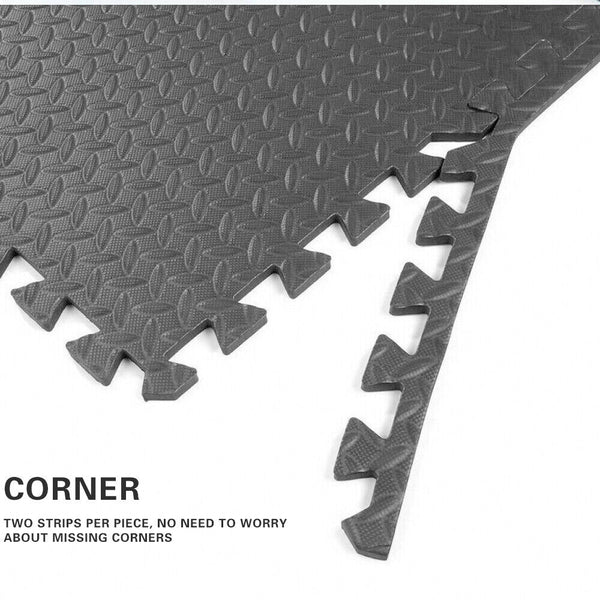 24x Interlocking Heavy Duty EVA Foam Gym Flooring Mat Floor Mats Tiles 60x60cm - Lets Party