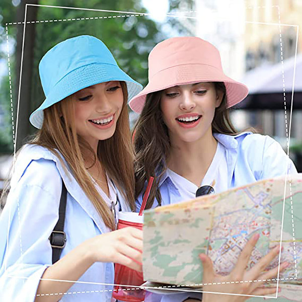 Women Men Bucket Hat Unisex Cap Cotton Fishing Hiking Camping Outdoor Sun Beach