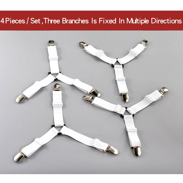 4Pcs Triangle Bed Sheet Mattress Holder Fastener Grippers Clips Suspender Straps