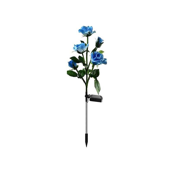 5 LED Solar Power Rose Flower Stake Lights Outdoor Garden Path Luminous Lamps AU